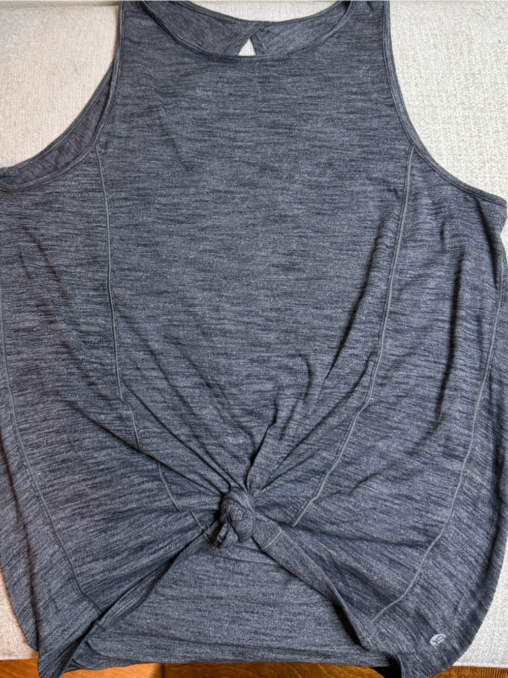 lululemon athletica Gray Knot-Front Athletic Tank